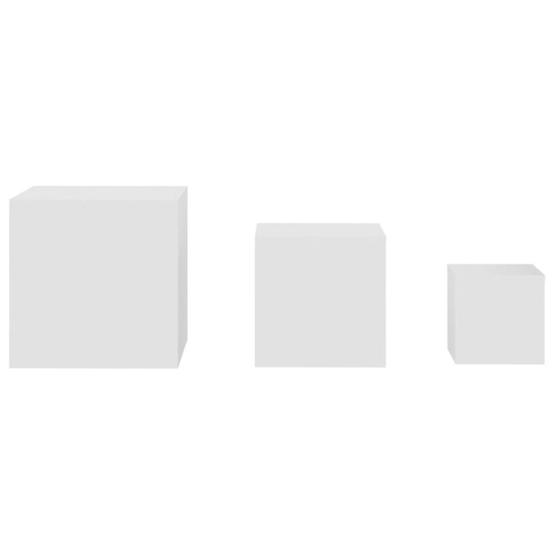 Gobind Block Nesting Tables, White, White