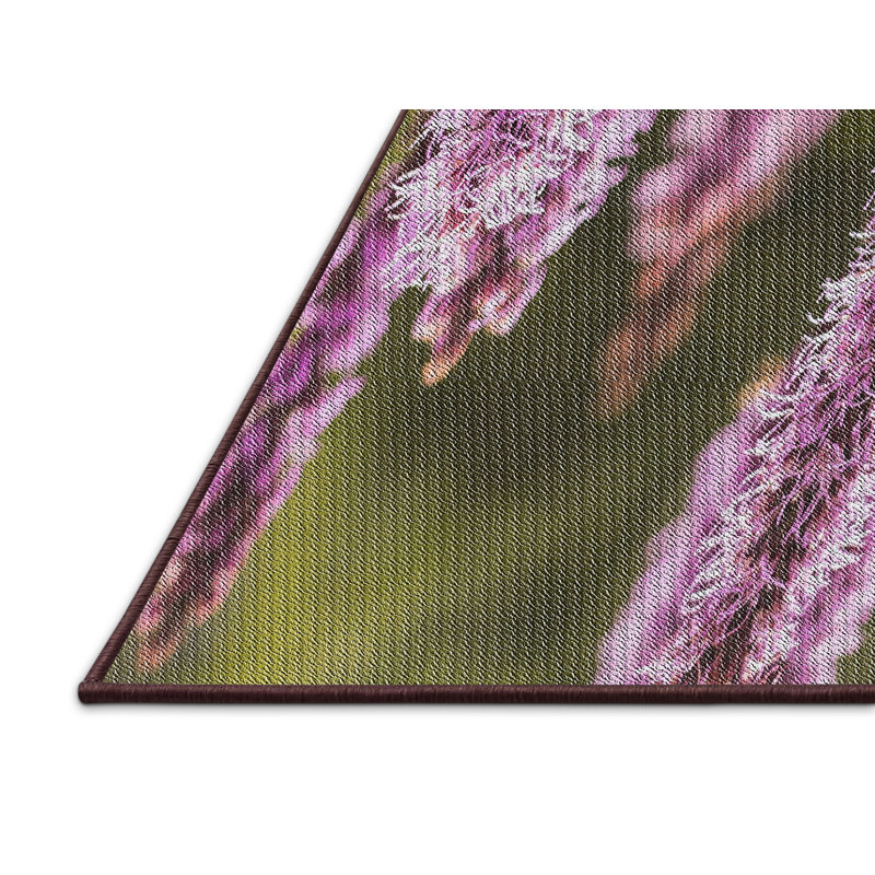 Tapis mauve/vert à tisser électrique, Rectangle 8 pi x 10 pi