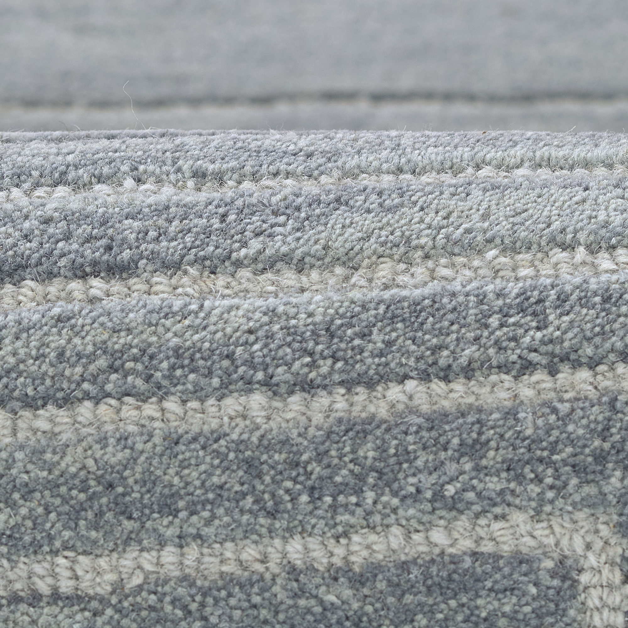 Orlie Hand Tufted Wool Brown Rug, Blue, Rectangle 2' x 3'