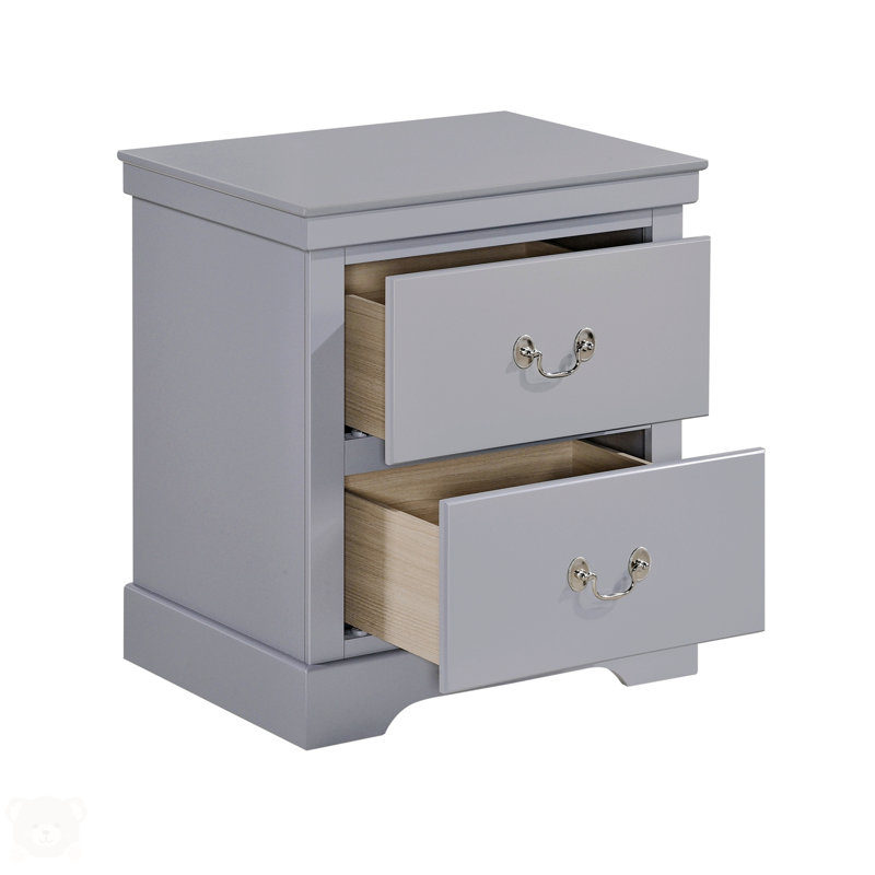 Table de chevet 2 tiroirs Jeffers, Gris