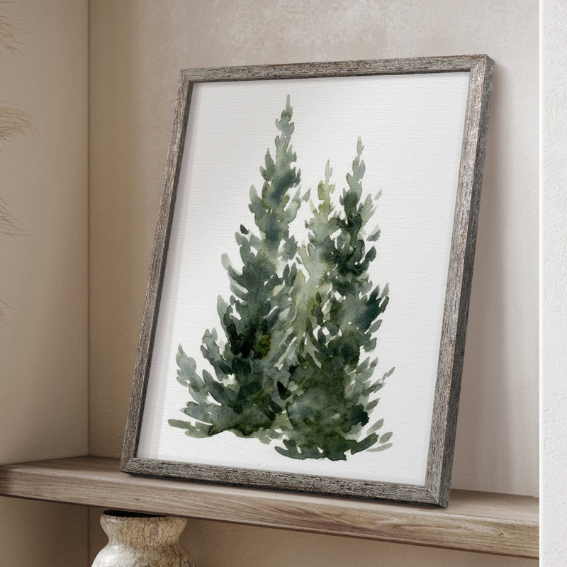 Simple Evergreen I, reproduction encadrée - bois massif, H 15 po x l 12 po