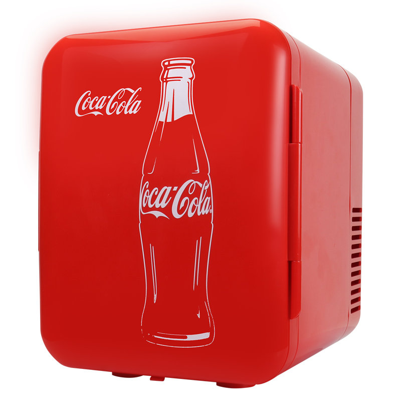 Coca Cola Mini Fridge 4L 6 Can Portable Cooler Warmer for Bedrooms, Coke Fridge