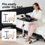 Bureau roulant pour ordinateur portable, chariot mobile réglable pour ordinateur portable avec roulettes, table assise-debout pour le bureau personnel-541702381