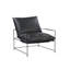 Fauteuil en cuir véritable noir vieilli de 28 pouces