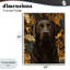 Labrador avec feuilles dorées, estampe numérique, design by Creative Studio-130764070-130764074