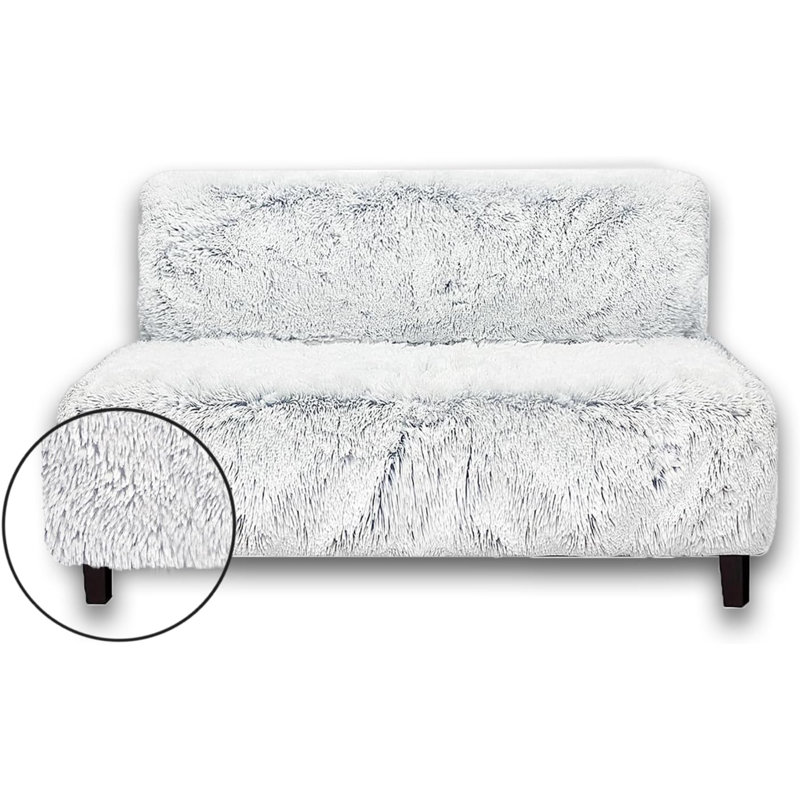 Housse pour canapé à coussins carrés antidérapants résistante à l'eau, H 2 po x l 72 po x P 80 po, Gris