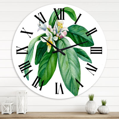 Flowering Mandarin Branch - Traditional wall clock