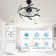 Olamide 24" DIY Shape Adjustable Ceiling Fan with Lights Remote and APP Control