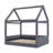Full Size Fabric-Covered House Daybed Featuring LED Light Strips-1064702724