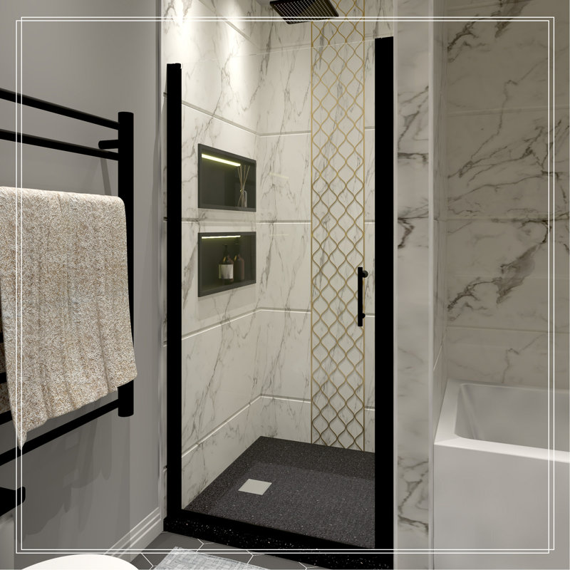 Portes de douche faciles à nettoyer, Noir mat