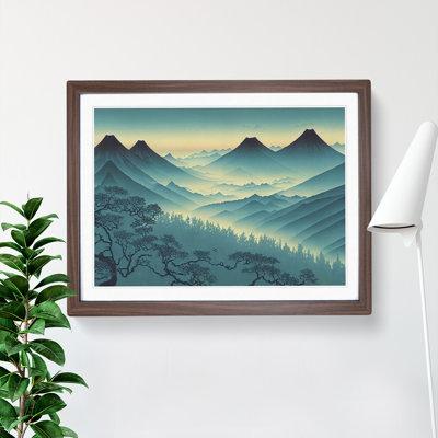 Japanese Forest Mountains - Single Picture Frame Print