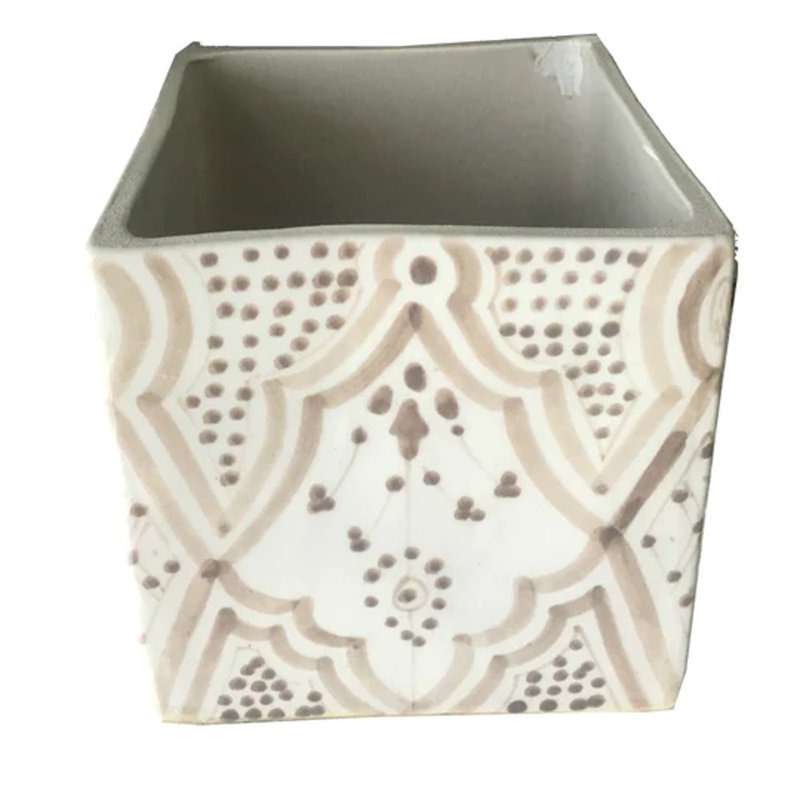 Magyar Handmade Ceramic Planter Box, Gray
