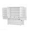 Grand garde-manger autoportant avec 8 tablettes de porte et 7 tiroirs pour la salle à manger - Blanc
