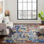 Wool Abstract Area Rug in Blue-529134433