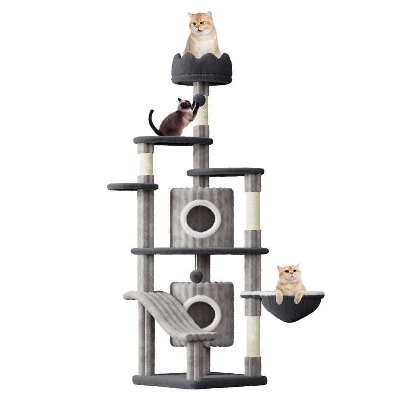 Amadahy 162cm H Cat Tree, Light Grey