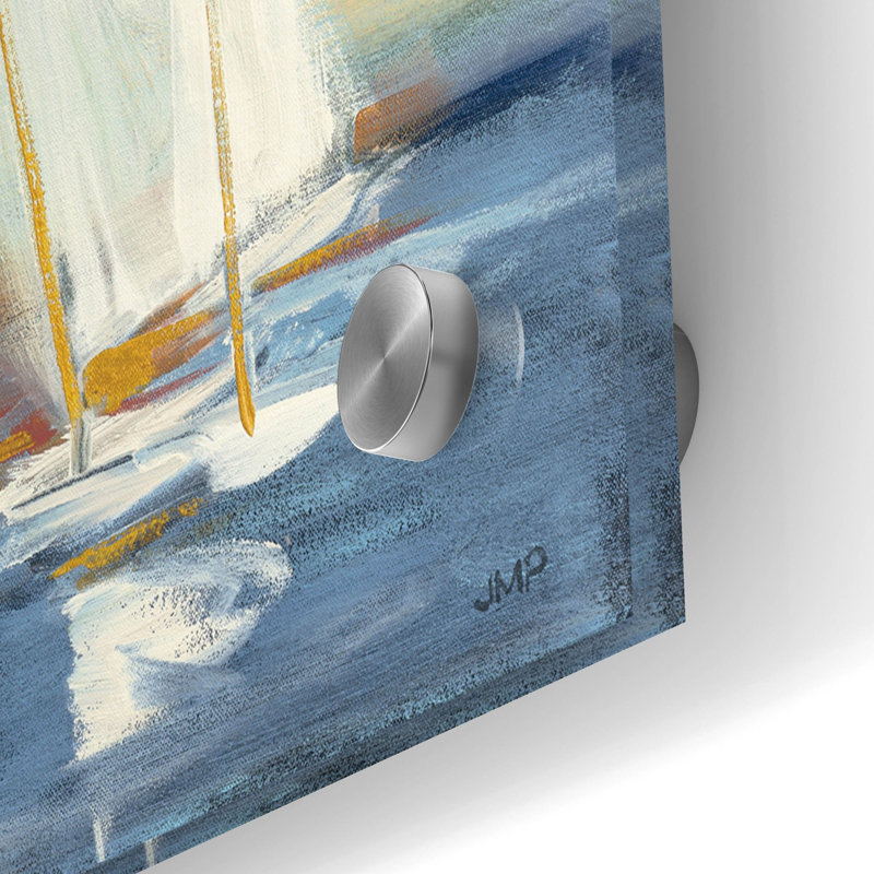 «Summer Regatta Sunset» par Julia Purinton, art mural en verre acrylique, H 24 po x l 48 po