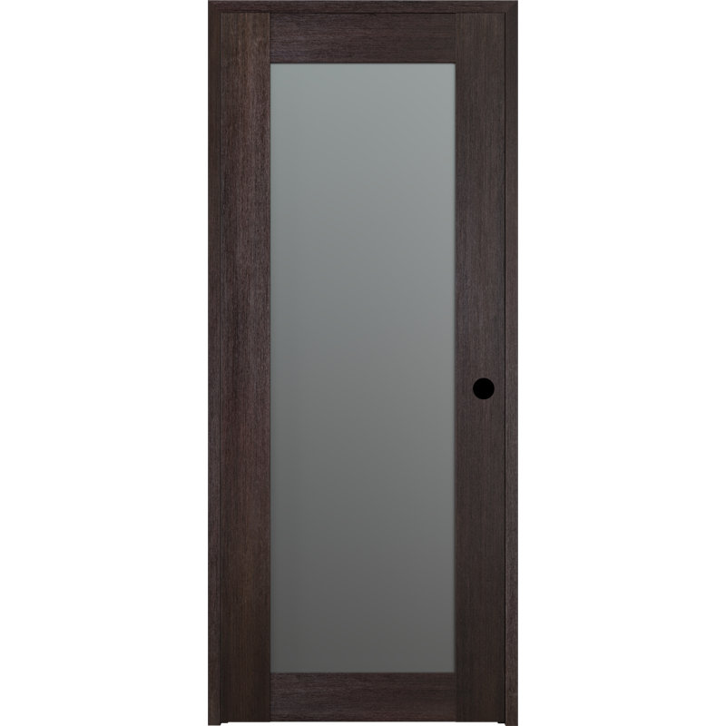 Porte standard en bois manufacturé lambrissé et verre préfini, 29,75 po x 79,37 po, Chêne Veralinga, Gauche