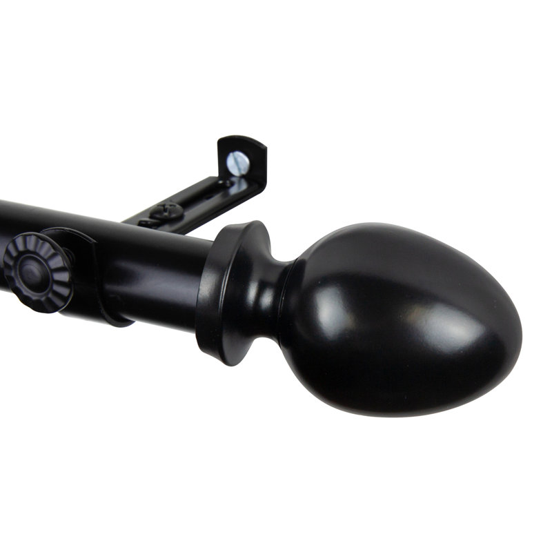 Tringle à rideaux 4 côtés Emeka, Noir, 28 po à 48 po (chaque côté)