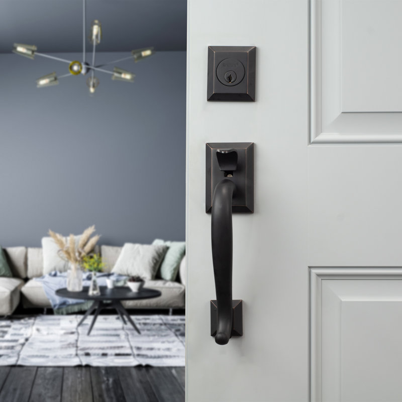 Handle With Knob And Deadbolt, Oil Rubbed Bronze
