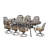 Tauren 8 - Person Patio Dining Set with Oval Table , Cushions Included-1565017768