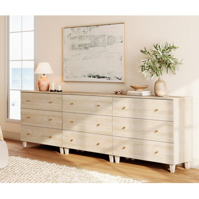 Lysiane 3-In-1 Wooden Dresser With 9 Drawers For Bedroom