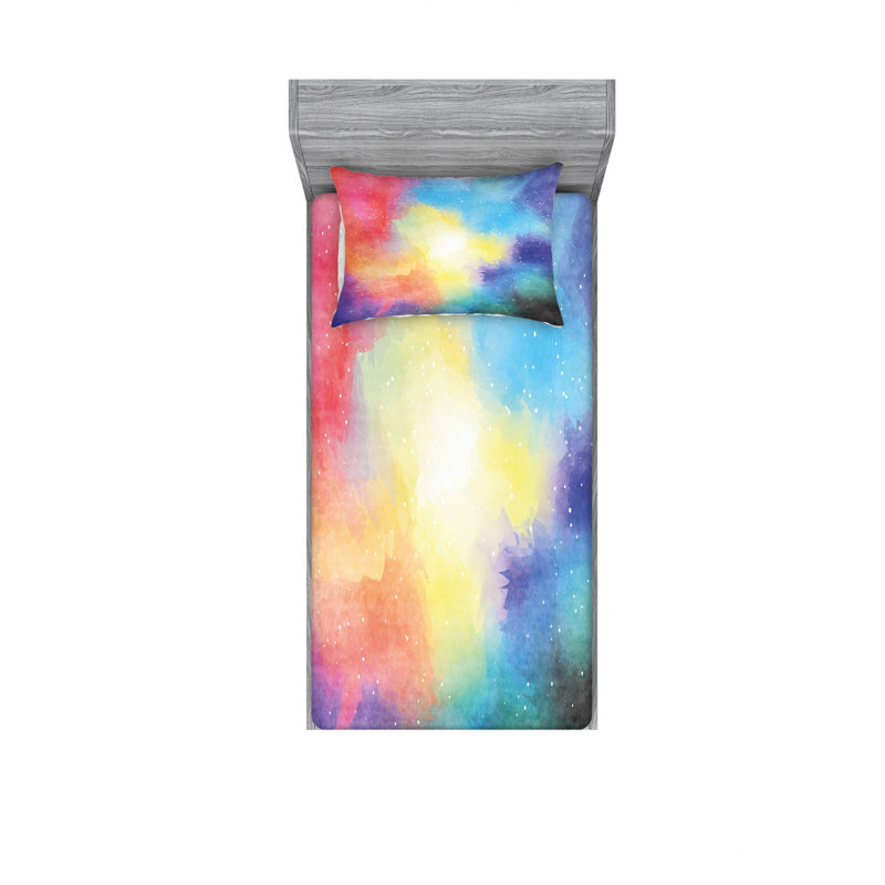 Microfiber Abstract Sheet Set, Twin XL Sheet Set with Fitted Sheet
