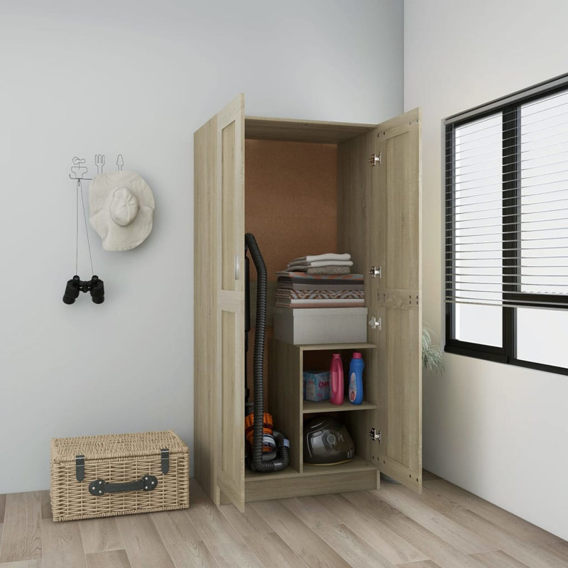 Rhinebeck 2 Door Manufactured Wood Wardrobe,  Sonoma Oak