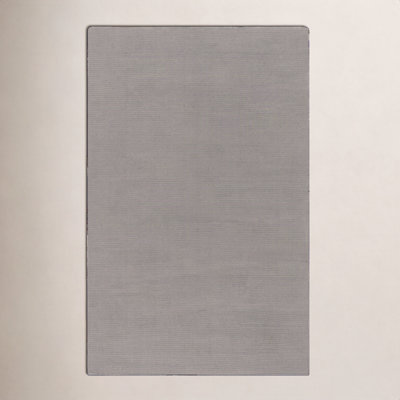 Crowe Dark Gray Hand-Loomed Striped Wool Rug