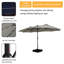 Parasol de patio 15 pi avec base et DEL 15 pi