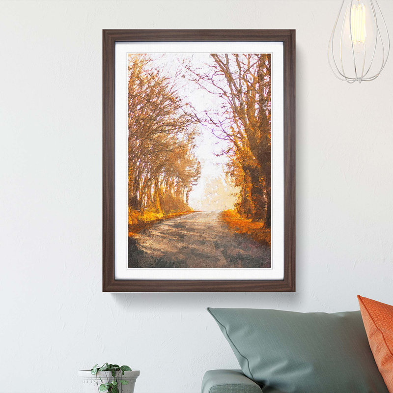 A Road Through the Woods in Abstract - Framed Print, Walnut Framed, 33cm H x 24cm W x 2cm D