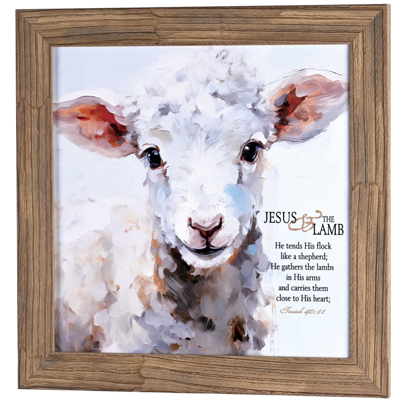 Art mural encadré «Lamb Tends Her Flock»