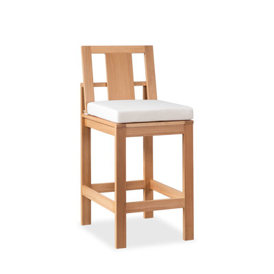 Dustin Eucalyptus Wood Outdoor Bar Stool