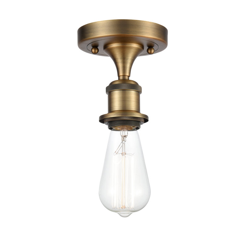 Smathering Semi Flush Mount, 3.5 Watt Vintage 3.5 Watt Vintage LED Bulb Bulb, Satin Gold