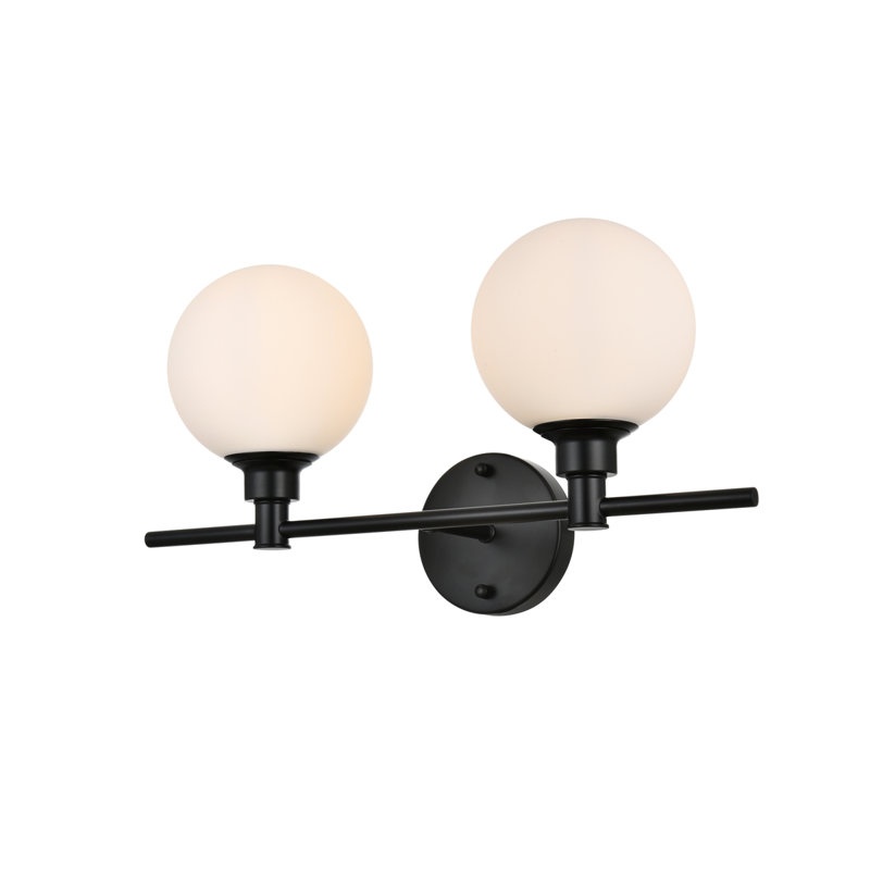Éclairage pour meuble-lavabo à intensité variable Carmie, Noir, Deux lumières
