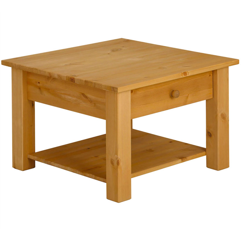 Alaine Solid Wood Solid Wood Coffee Table with Storage, Natural