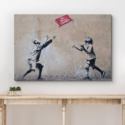 Pop Urban Street " Banksy No Ball Games " Graphic Art Print