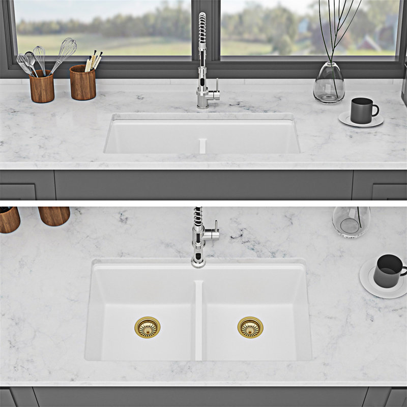 Granite Composite Workstation Undermount Kitchen Sink Double Bowl