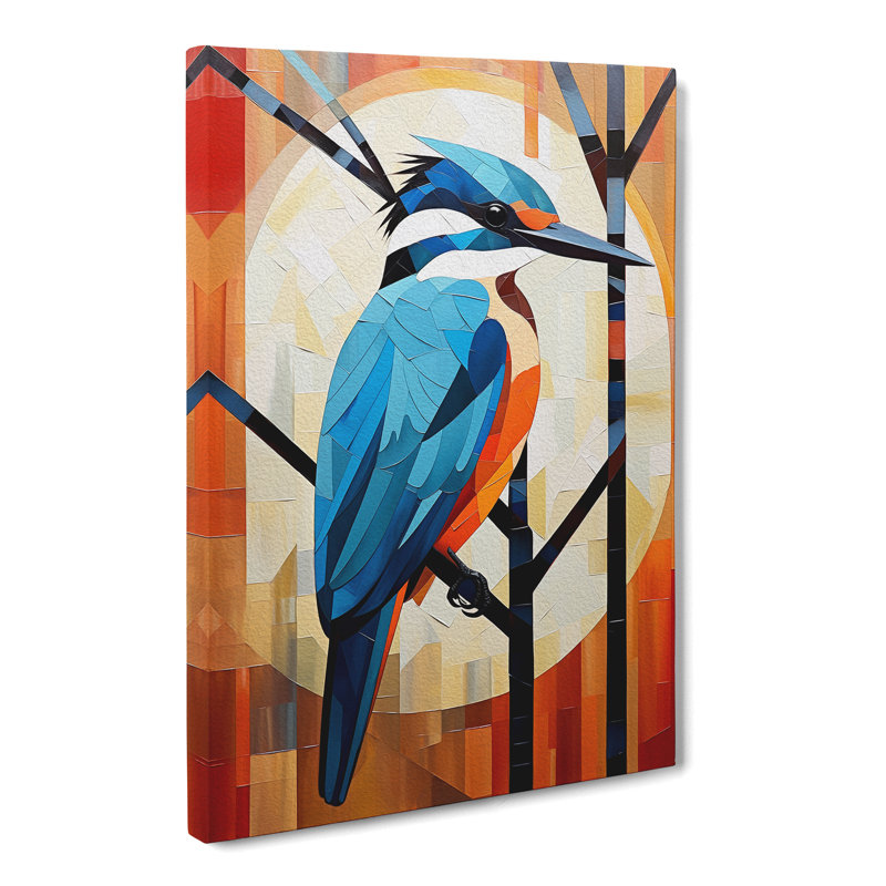 Kingfisher Constructivism - Wrapped Canvas, 60cm H x 40cm W x 3cm D