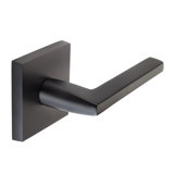 Bravura 839-7 Delray Passage Lever on Square Contemporary Rose in Matte Black