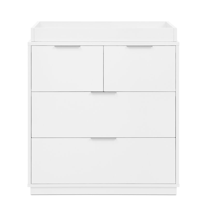 Forever 4 Drawer Dresser with Changing Top and Interlocking Drawers - Classic Collection, Bianca White