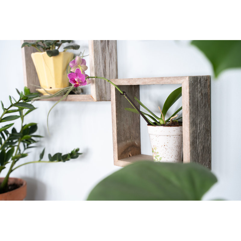 Ensemble de 3 tablettes carrées rustiques