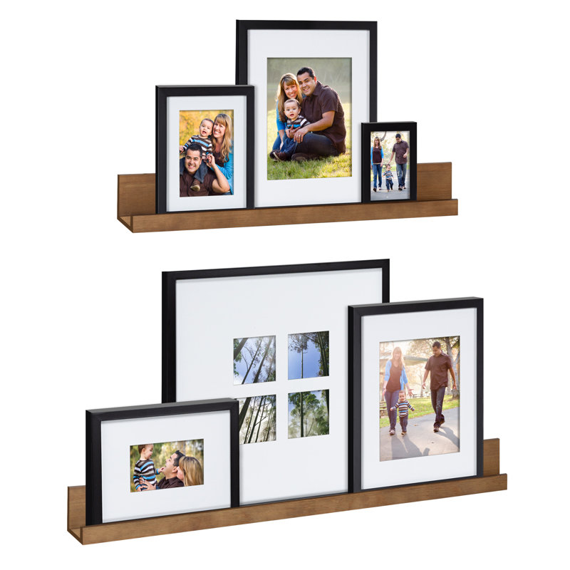 Kinchen Matte Picture Frame - Set of 6 with Mat, Brown/Black
