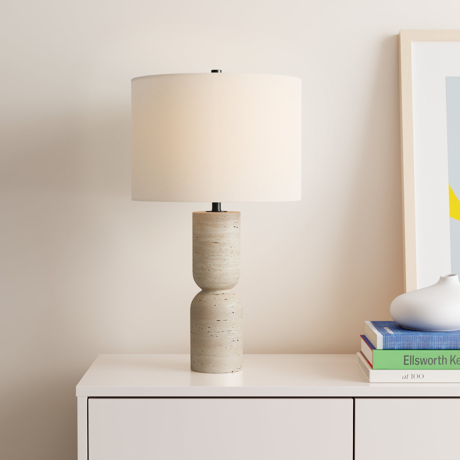 Jamia Table Lamp, Ivory