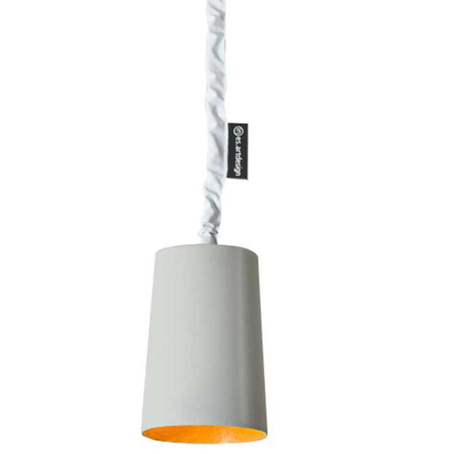 Paint 1 - Light White Bell Pendant, Grey/Orange