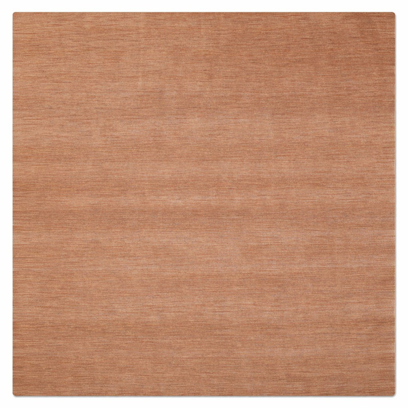 Hand Knotted Loom Wool Eco-Friendly Area Rugs - Square, Camel Color, Plain Solid Design, High Pile Thick Handmade Anti Skid Area Rugs for Living Room, Bed Room