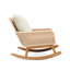 Chaise berçante beige avec coussins en PE et coussins moelleux pour une détente confortable et durable