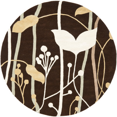 Tapis brun en laine touffeté à la main Colette