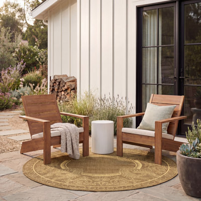 Arneshia Floral Brown/Natural Area Indoor/Outdoor Area Rug