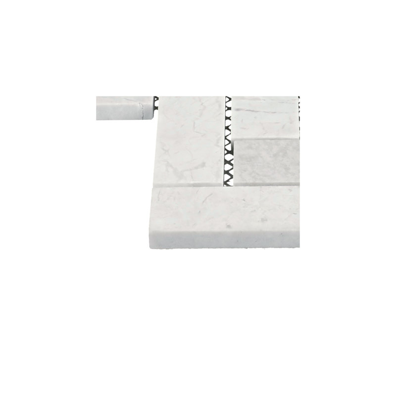 Daltile Eclessia Marble Natural Stone Herringbone Mosaic Honed (10 PCS Per Carton) (10.70 SQFT Per Carton), Pacifica