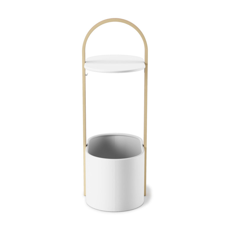 Curve Handle Storage table, White